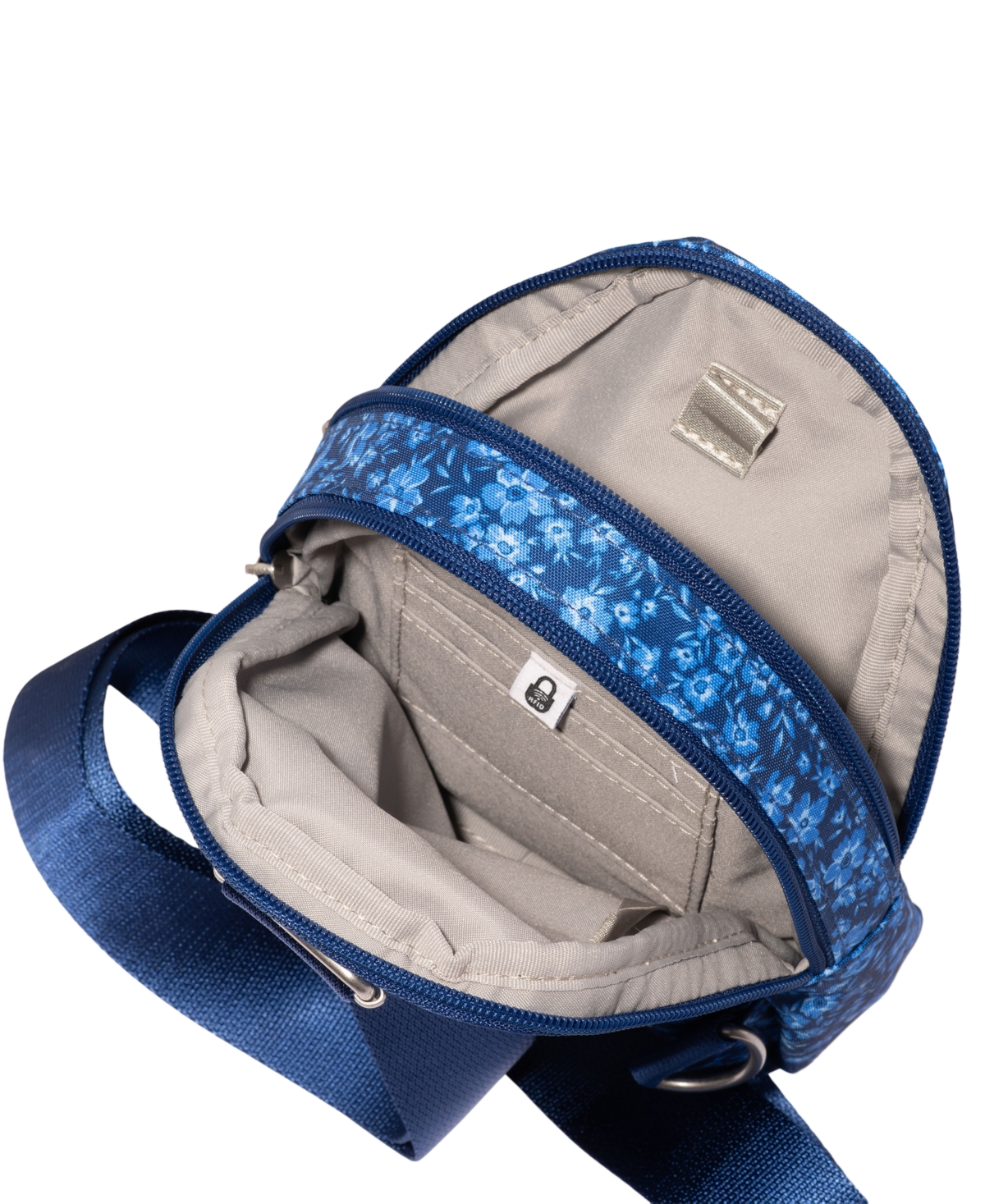 Baggallini Mini Double Zip Sling Bag In Blue