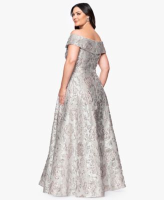 Plus Size Off The Shoulder Long Ball Gown
