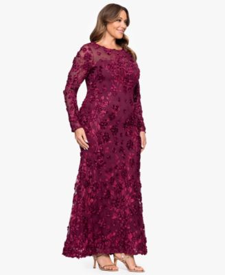 Plus Size Crewneck Long-Sleeve Dress