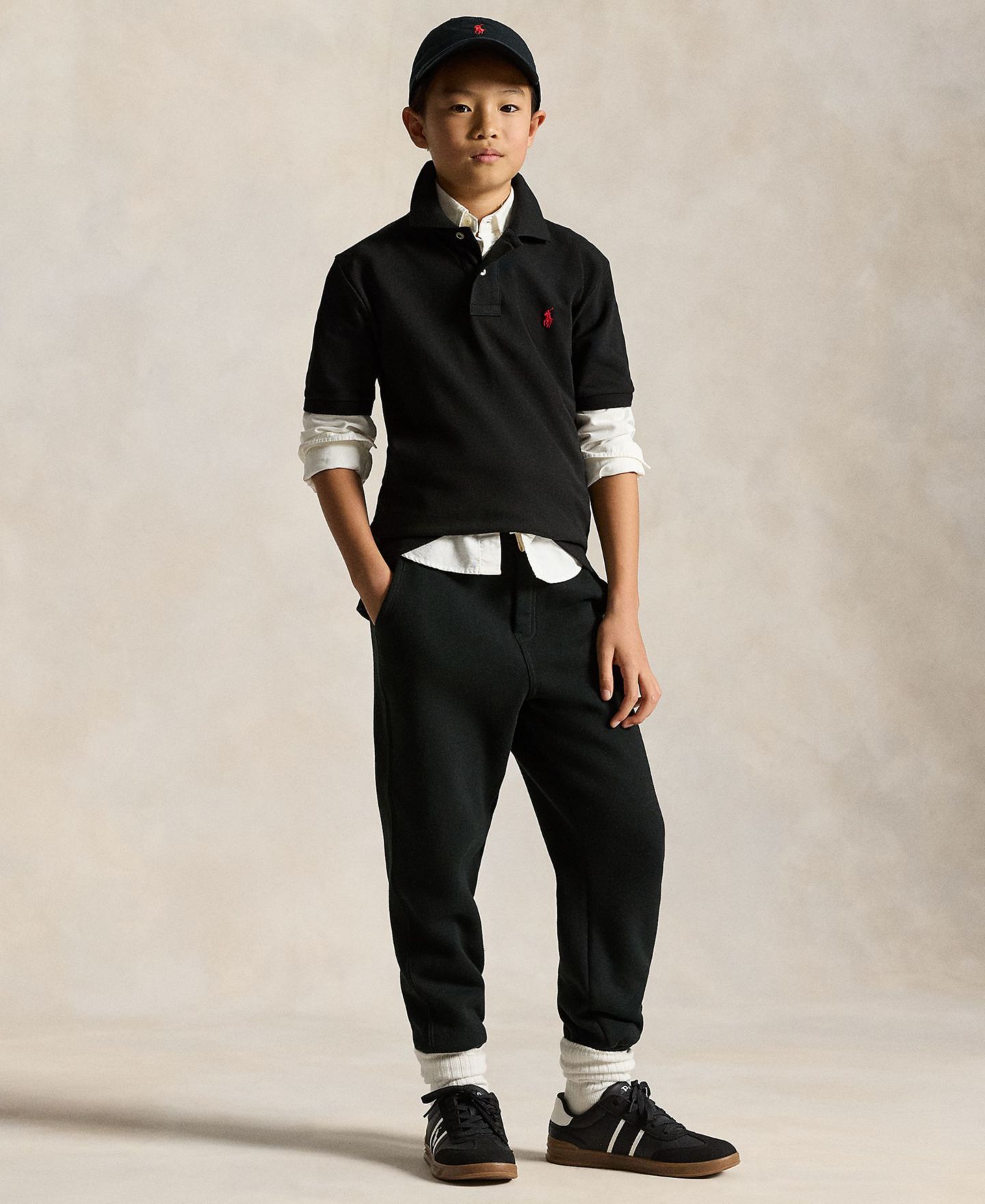 Поло Polo Ralph Lauren 8-20 Cotton Mesh Logo Polo Shirt для мальчиков, цвет: Чёрный — фото 2