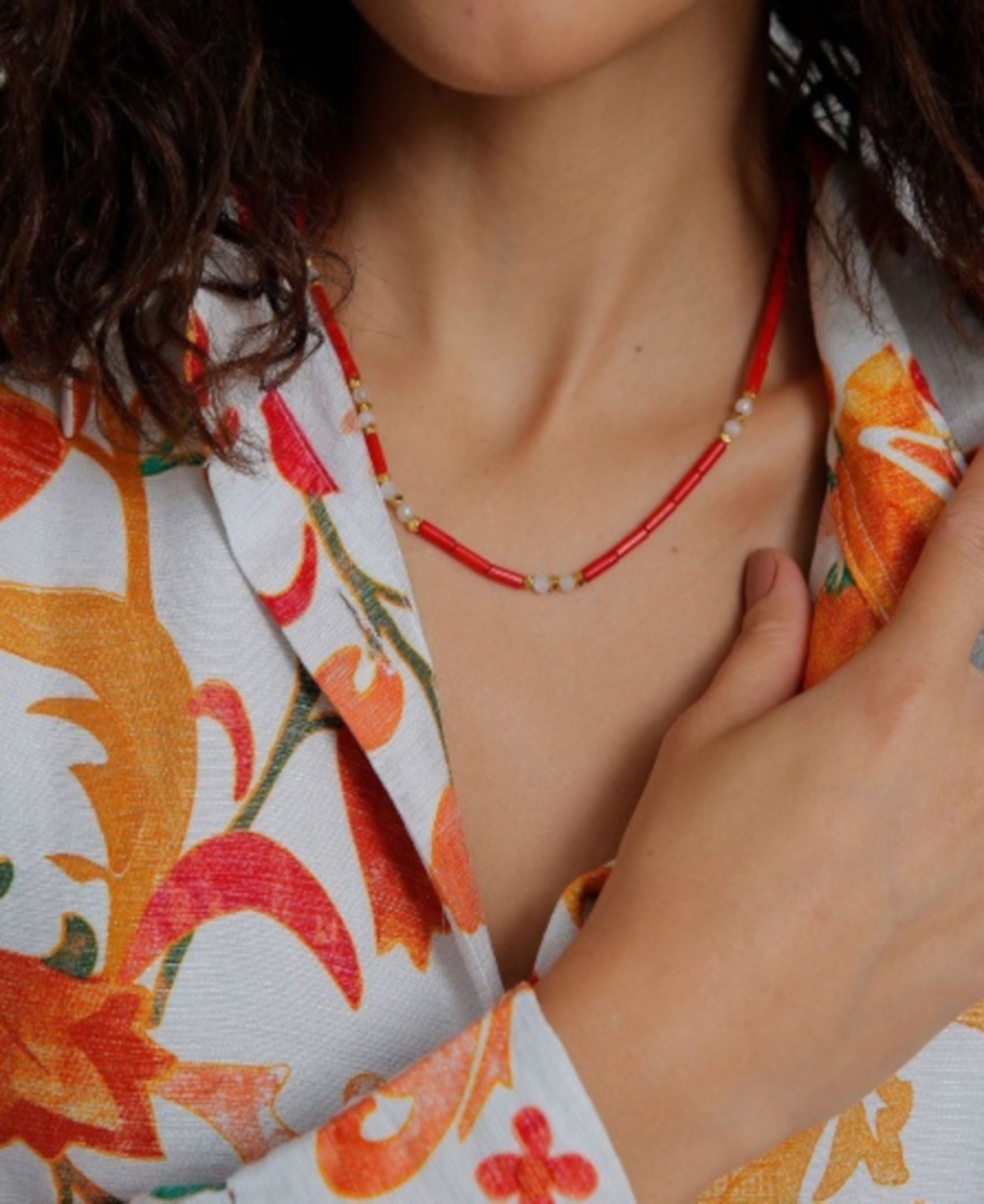 Minu Jewels Gold-Tone Red Stone & Moonstone Statement Necklace, 16" + 2" extender