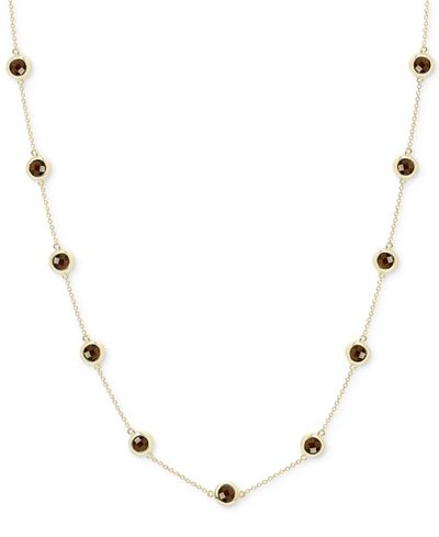Victoria Townsend Smokey Topaz Long Length Necklace (22-1/2 ct. t.w.) in 18k Gold-Plated Sterling Silver