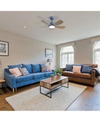 42″ Dark Blue Ceiling Fan, 5 Blades, 6-Speed Remote, Forward/Reverse for Bedrooms, Kitchens & Living Rooms