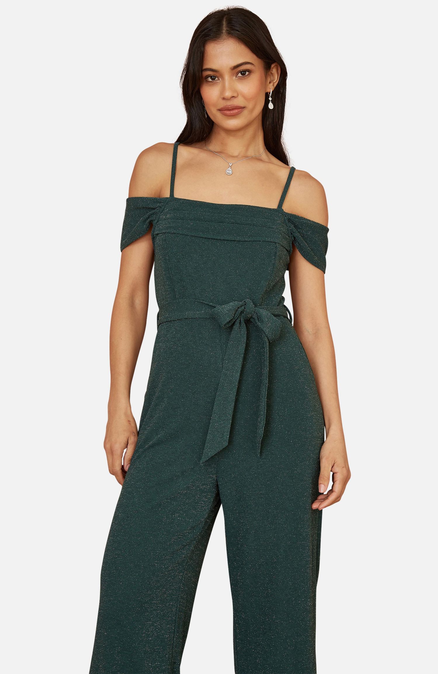 Women's Sparkle Stretch Bardot Jumpsuit