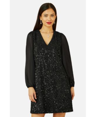 Women's Women'sSequin Tunic Dress With Tie Back