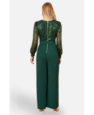 Women's Sequin Wrap Over Jumpsuit