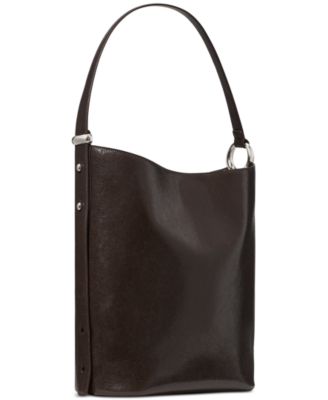 Halo Large Glazed Leather Bucket Bag
