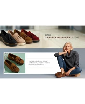 Womens Daiki Platform Lug Sole Tassel Loafers