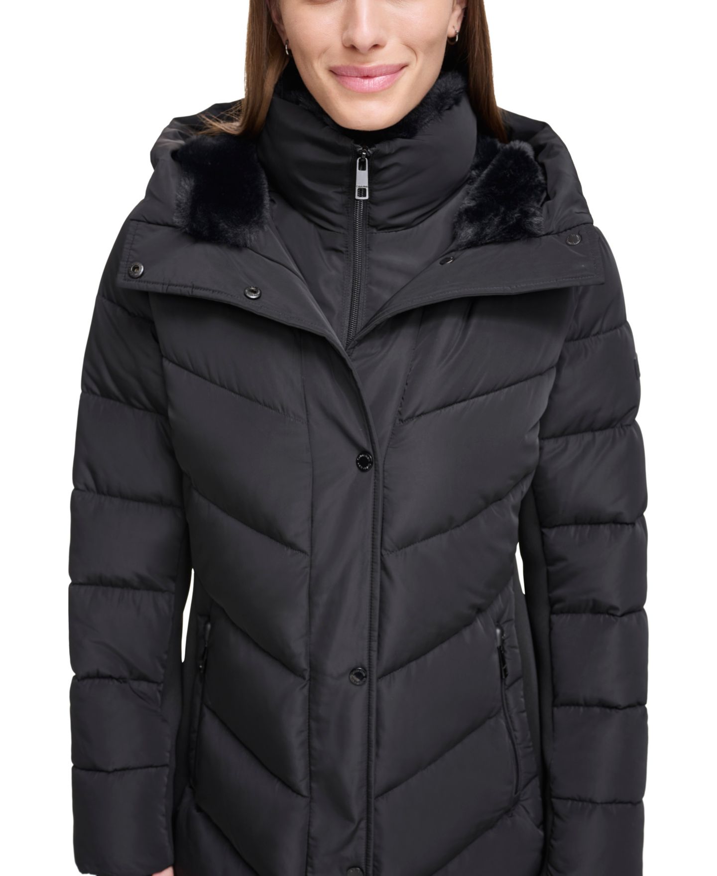 Женская куртка Calvin Klein Hooded Puffer, цвет: Чёрный — фото 3