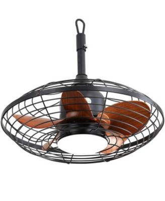 20-inch Modern Black 5-Blade Flush Mount Ceiling Fan with Remote control and timing functions