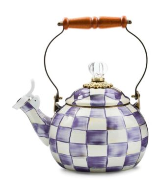Violet Check 80 oz. Handmade Whistling Tea Kettle