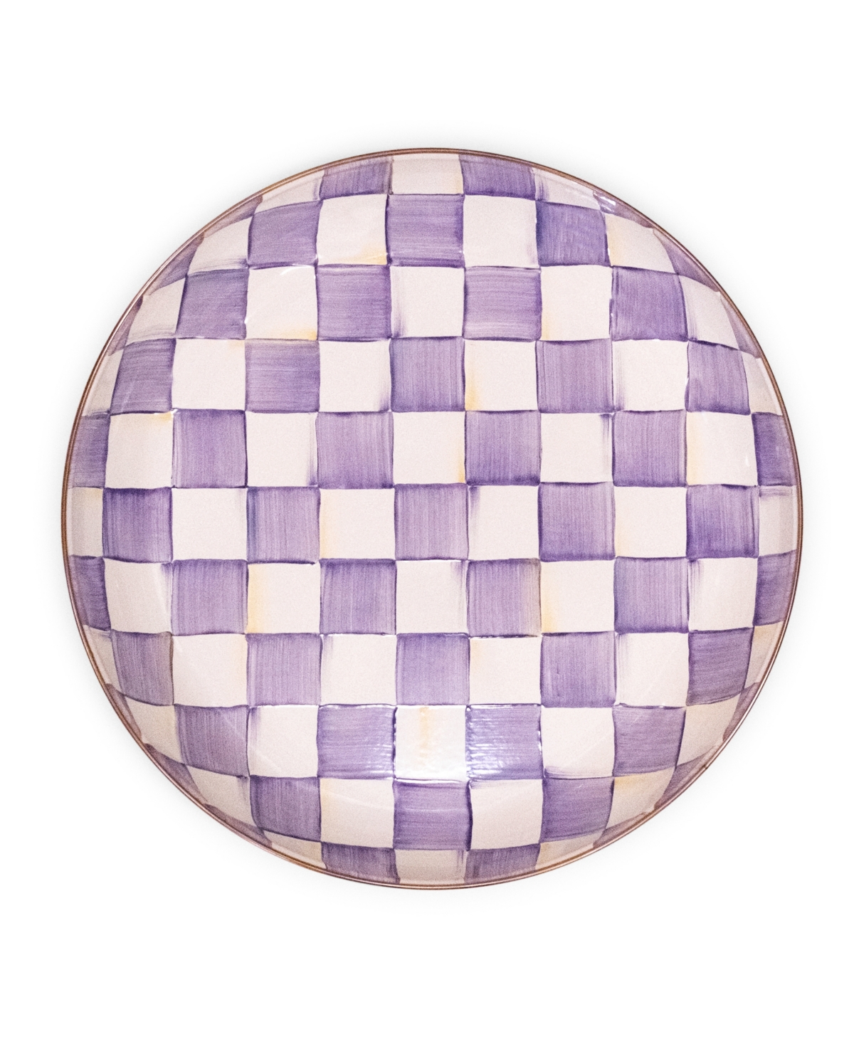 MacKenzie-Childs Violet Check Handmade Abundant Bowl