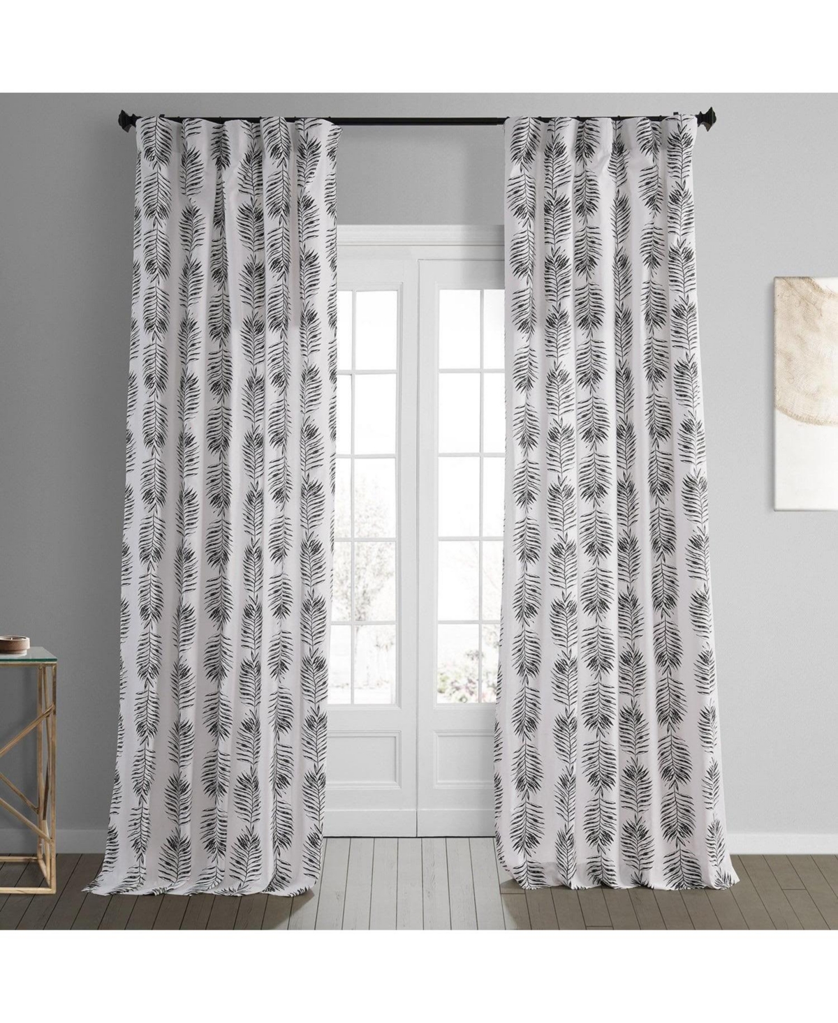 Half Price Drapes Sago Floral Printed Cotton Room Darkening Curtain