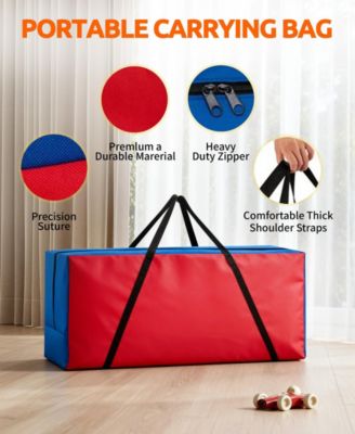 Giant 4-in-A Row Game Set for Kids and Adults with Basketball Hoop and Carrying Bag