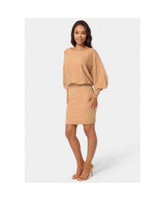 Women's Scoop Neck Bloudson Sweater Midi Dress
