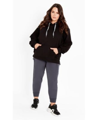 Women's Plus Size Frill Eggplant Hoodie