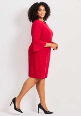 Women's Plus Size Cool Hand Bell Sleeve Dress