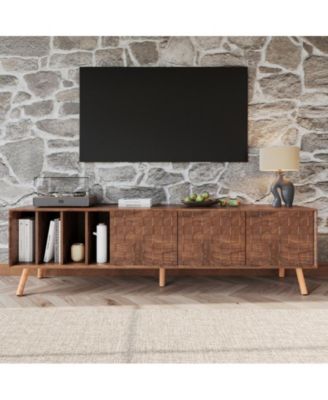 70" Mid-Century Modern Storage Cabinet With TV Stand