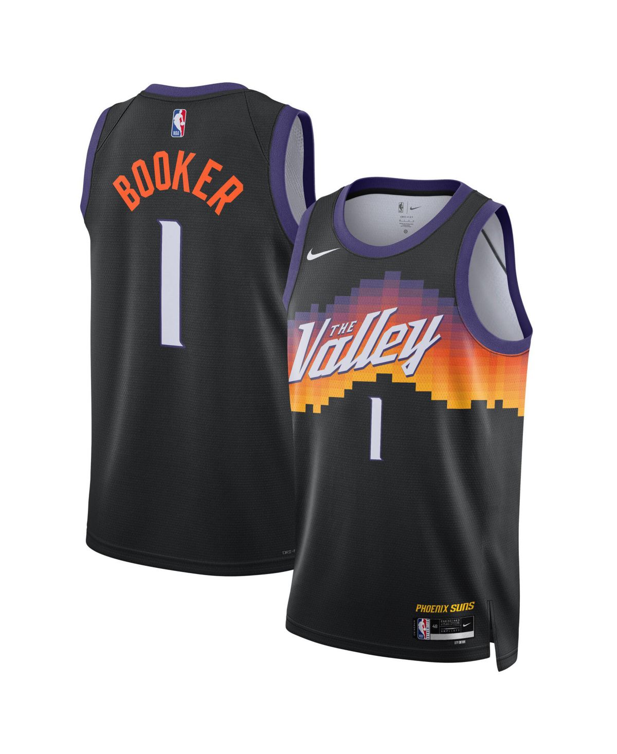 Мужская и женская футболка Devin Booker Black Phoenix Suns 2025/26 City Edition Swingman