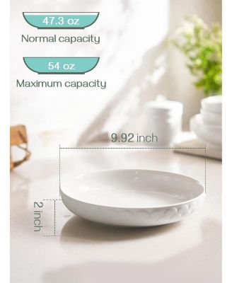 54 oz Large Salad Serving Bowls, Ceramic Soup Bowls, 10'' Plates Bowls Set of 4 for Kitchen Meal Prep