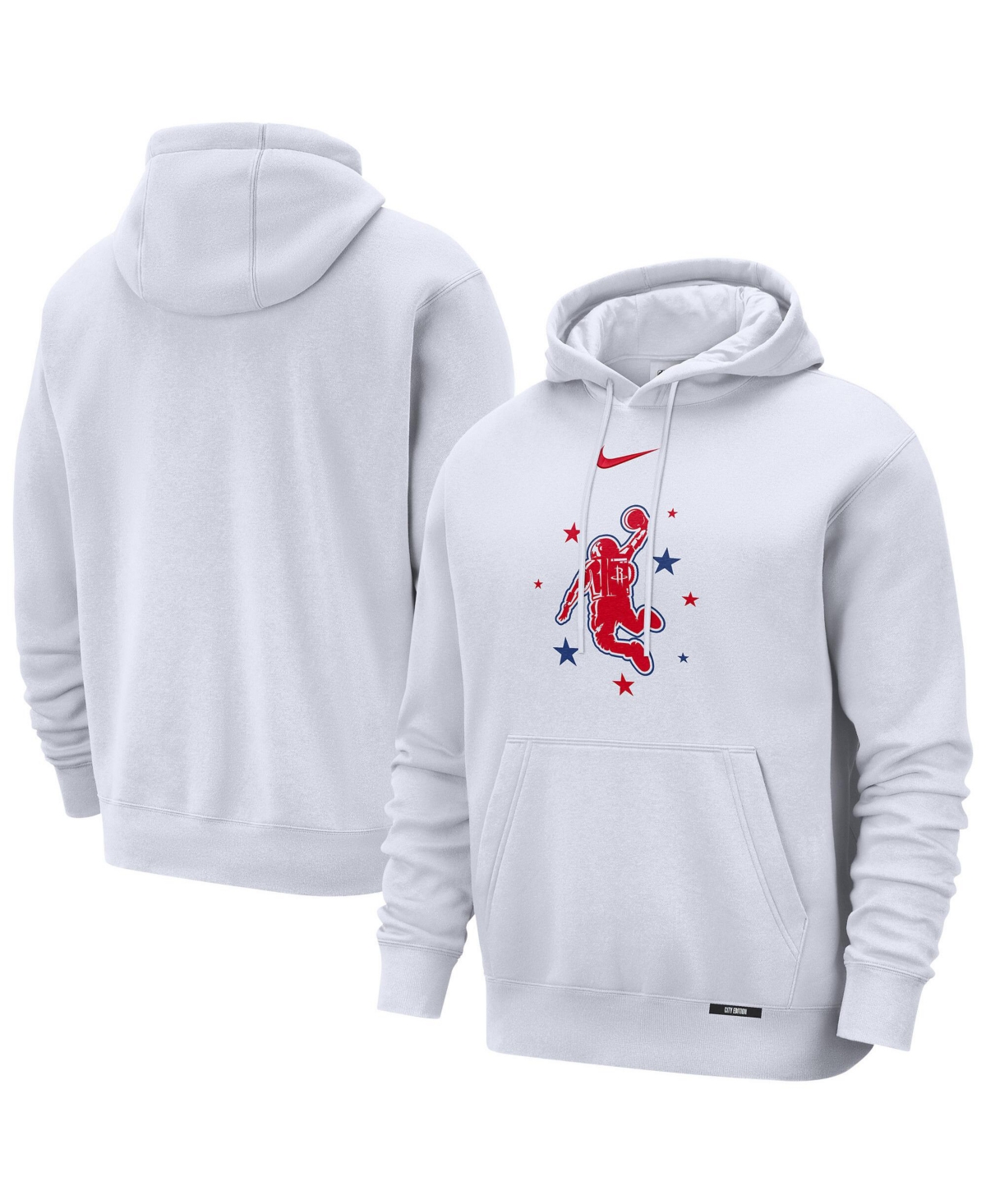 Nike Men's White Houston Rockets 2025/26 City Edition Remix Essential Logo Club Pullover Hoodie
