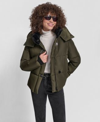 Women's Shirt Toggle Hooded Puffer Coat