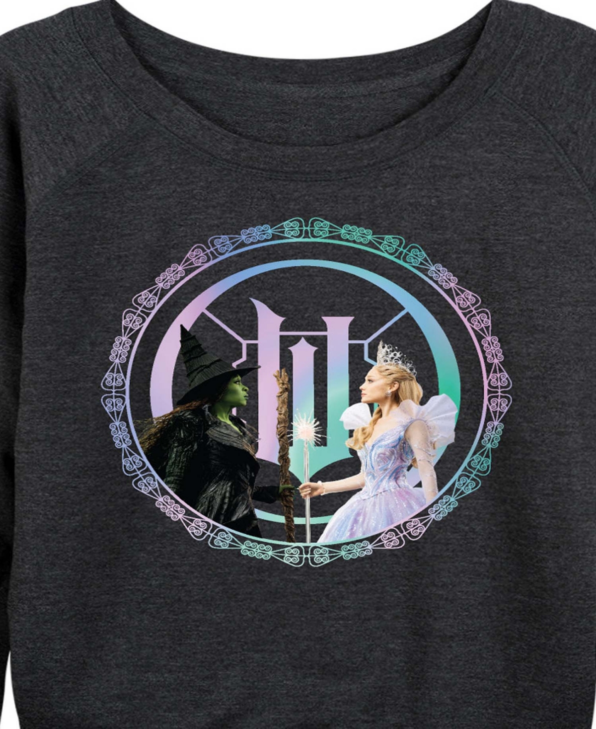 Hybrid Apparel Plus Size French Terry Long Sleeve Pullover Top In Black