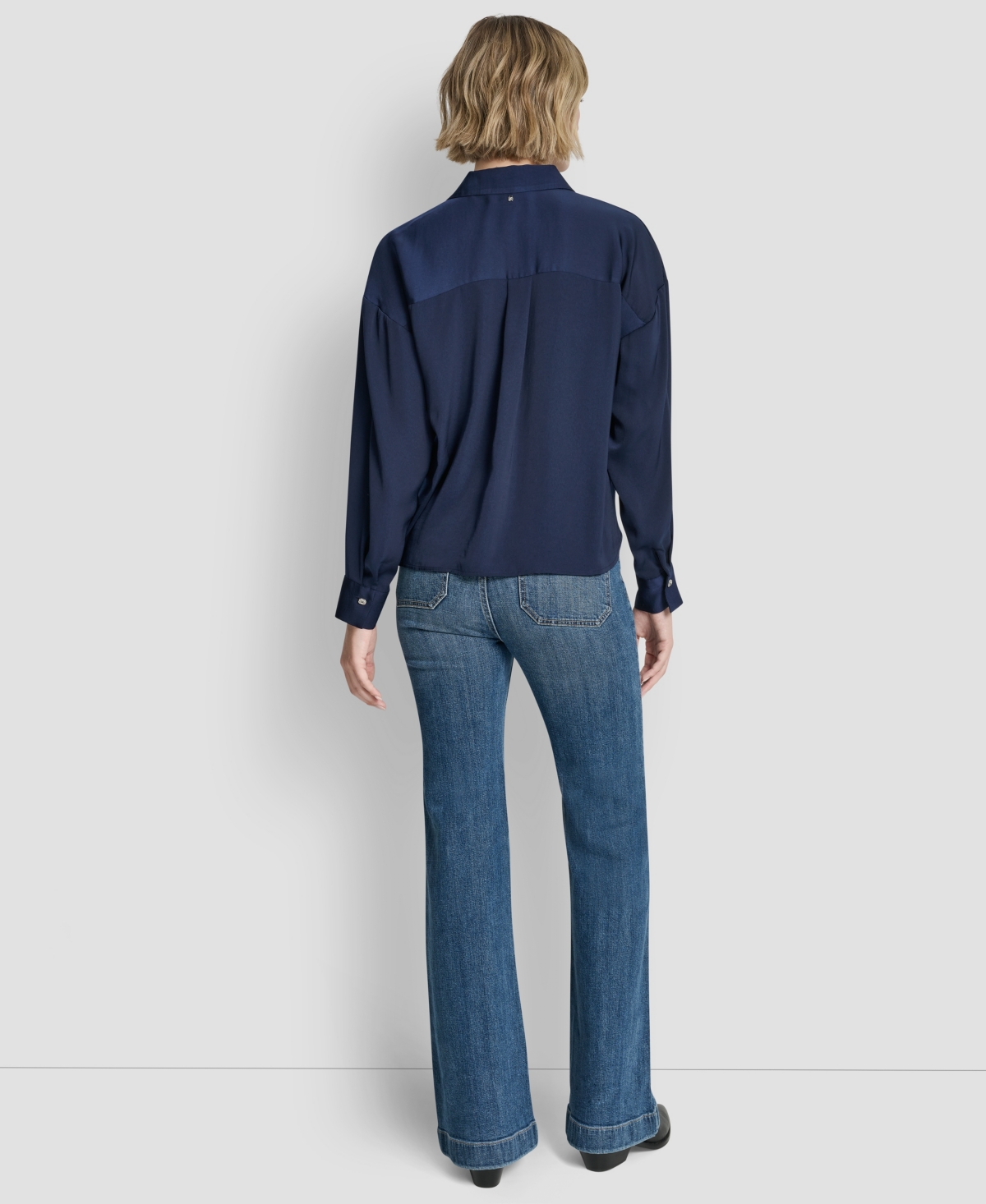 Dkny Jeans Women's Long-Sleeve Rhinestone Button Front Shirt