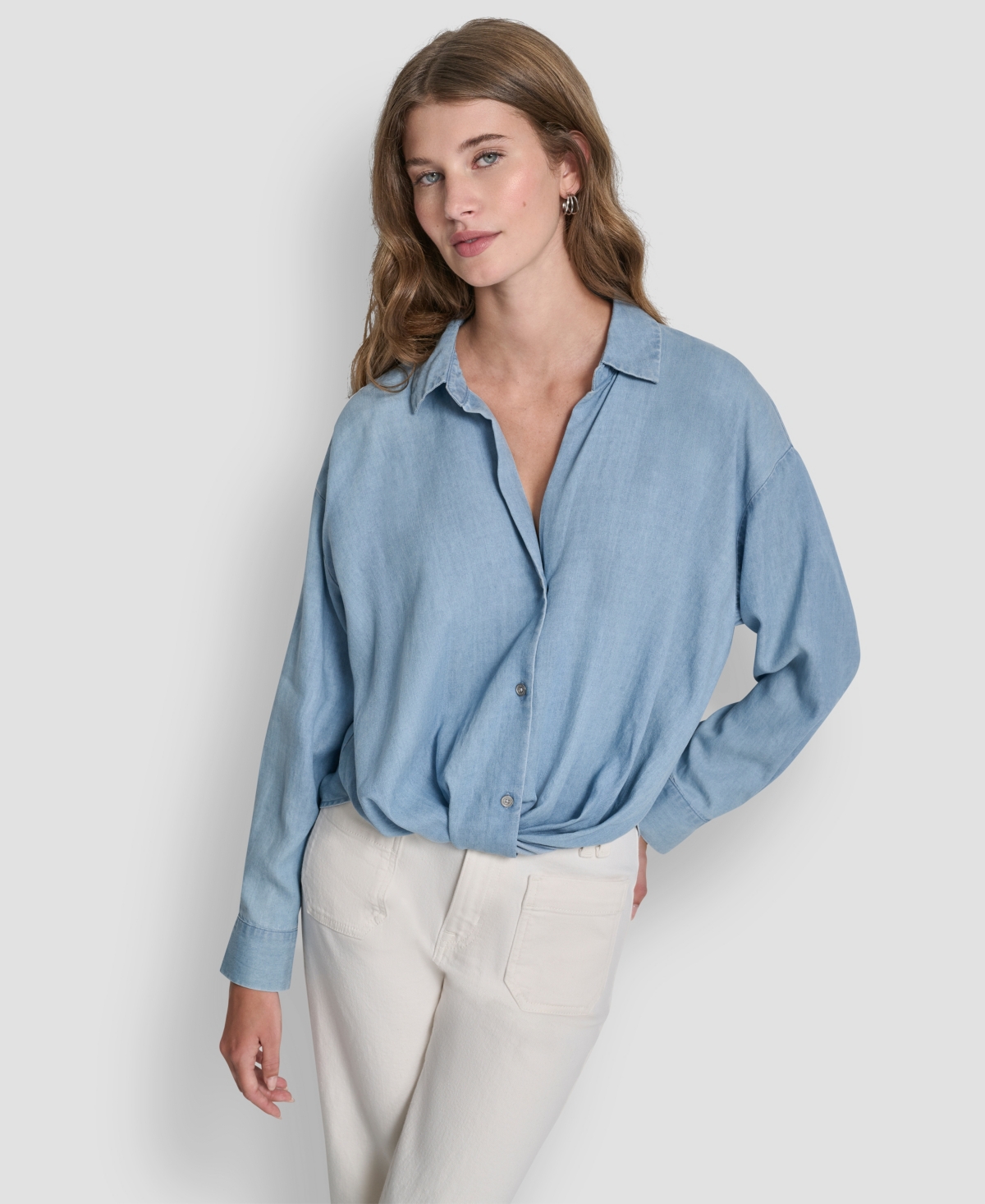 Dkny Jeans Women's Long-Sleeve Button Front Shirt