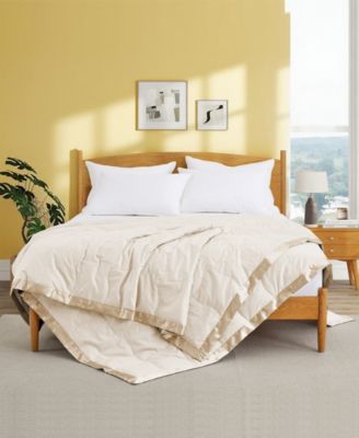 Unikome Oversized Lightweight Satin Trim Feather and Down Blanket, King