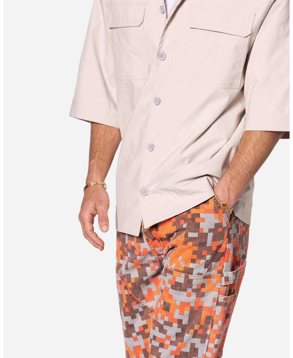 mnml Men's Lined Woven Nylon Shirt