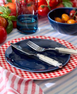 Gingham Dinner Plates, Set of 4