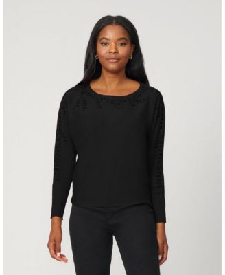 Women's Floral Hotfix Dolman Sweater