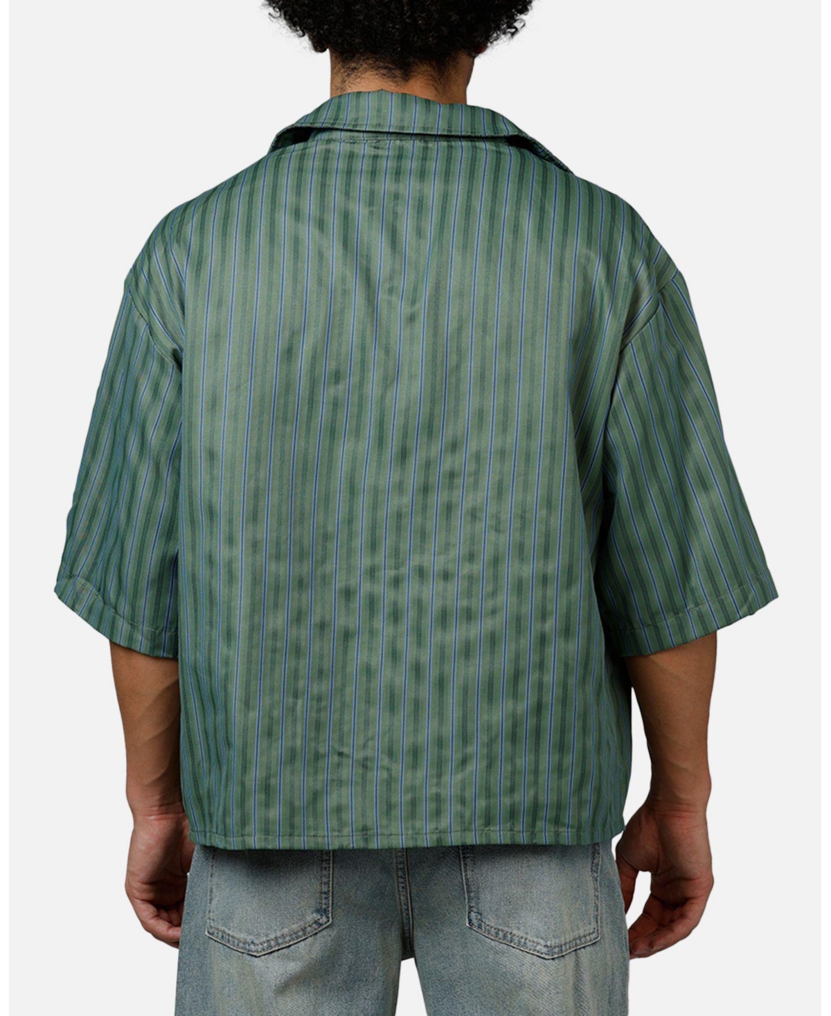 mnml Men's Cropped Striped Pajama Shirt