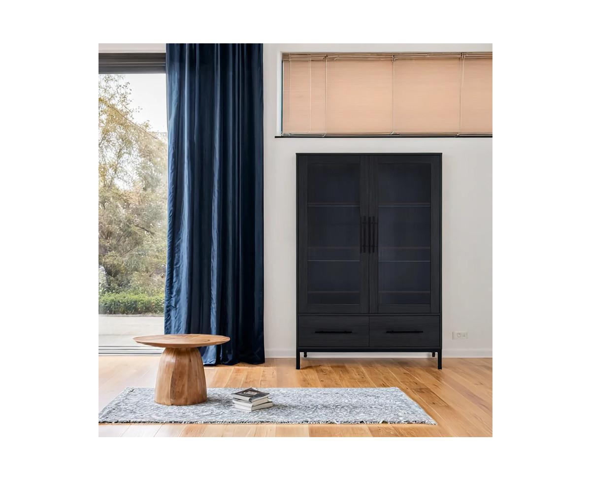 Casainc Modern Style 60" Tall Display Cabinet with Led Lights And Tempered Glass Door