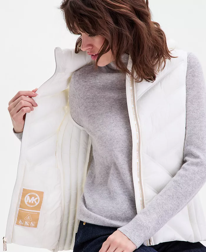 Women's Hooded Puffer Vest - thumbnail 6