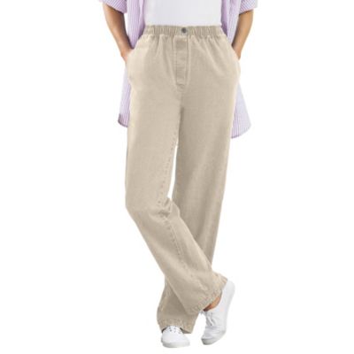 Women's Within Straight-Leg All-Cotton Denim Pull-On 7-Day Elastic-Waist Jeans