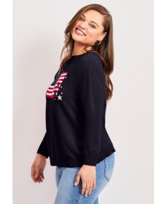 Women's Americana Long Sleeve Crewneck Sweater