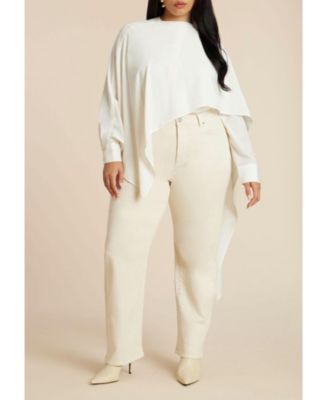 Women's Button Up Top With Neck Cape