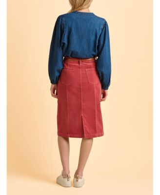 Women's Auri Long Sleeve Round Neck Denim Shirt