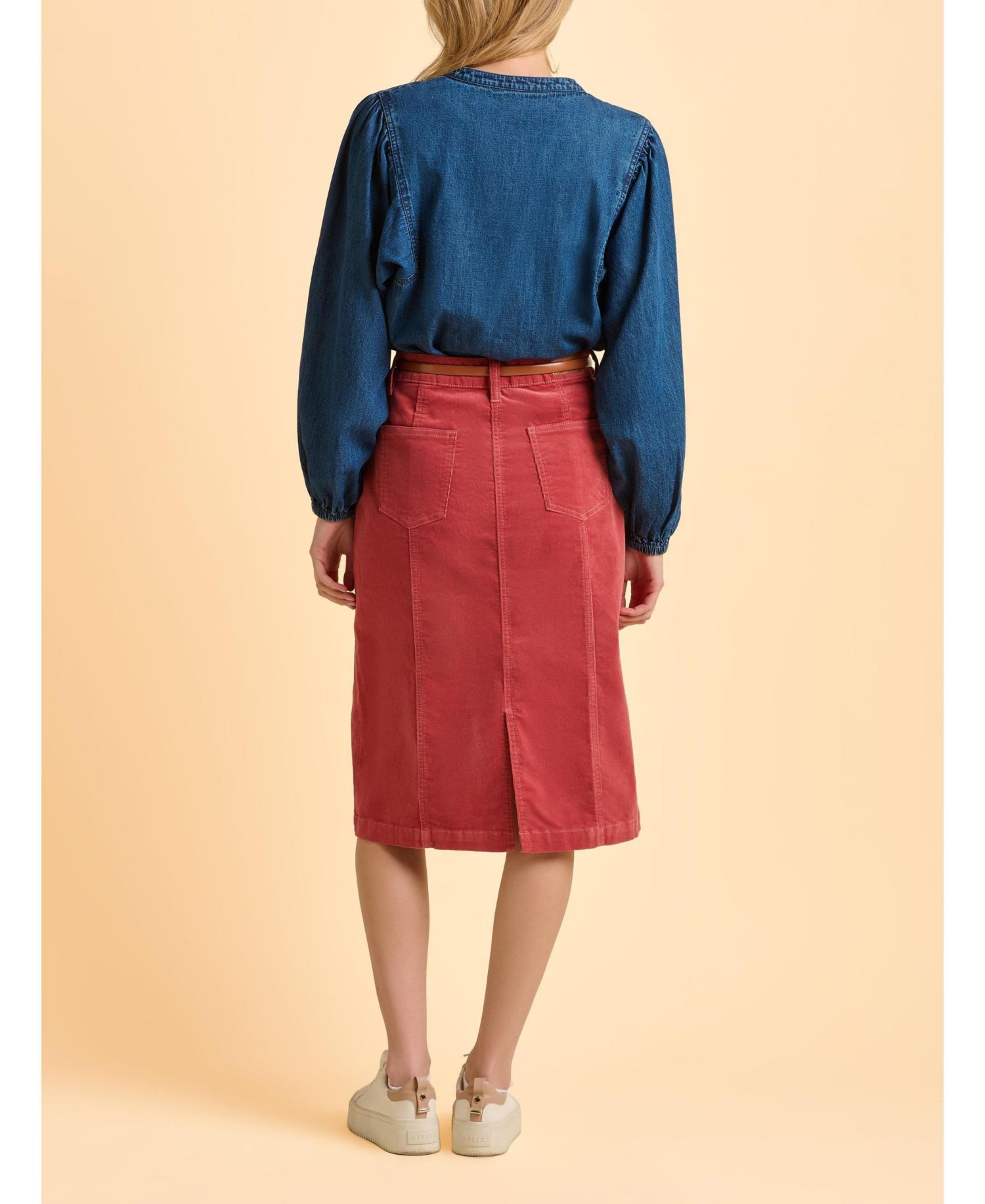 Women's Auri Long Sleeve Round Neck Denim Shirt
