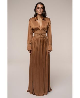 Women's High Line Collar Maxi Dress