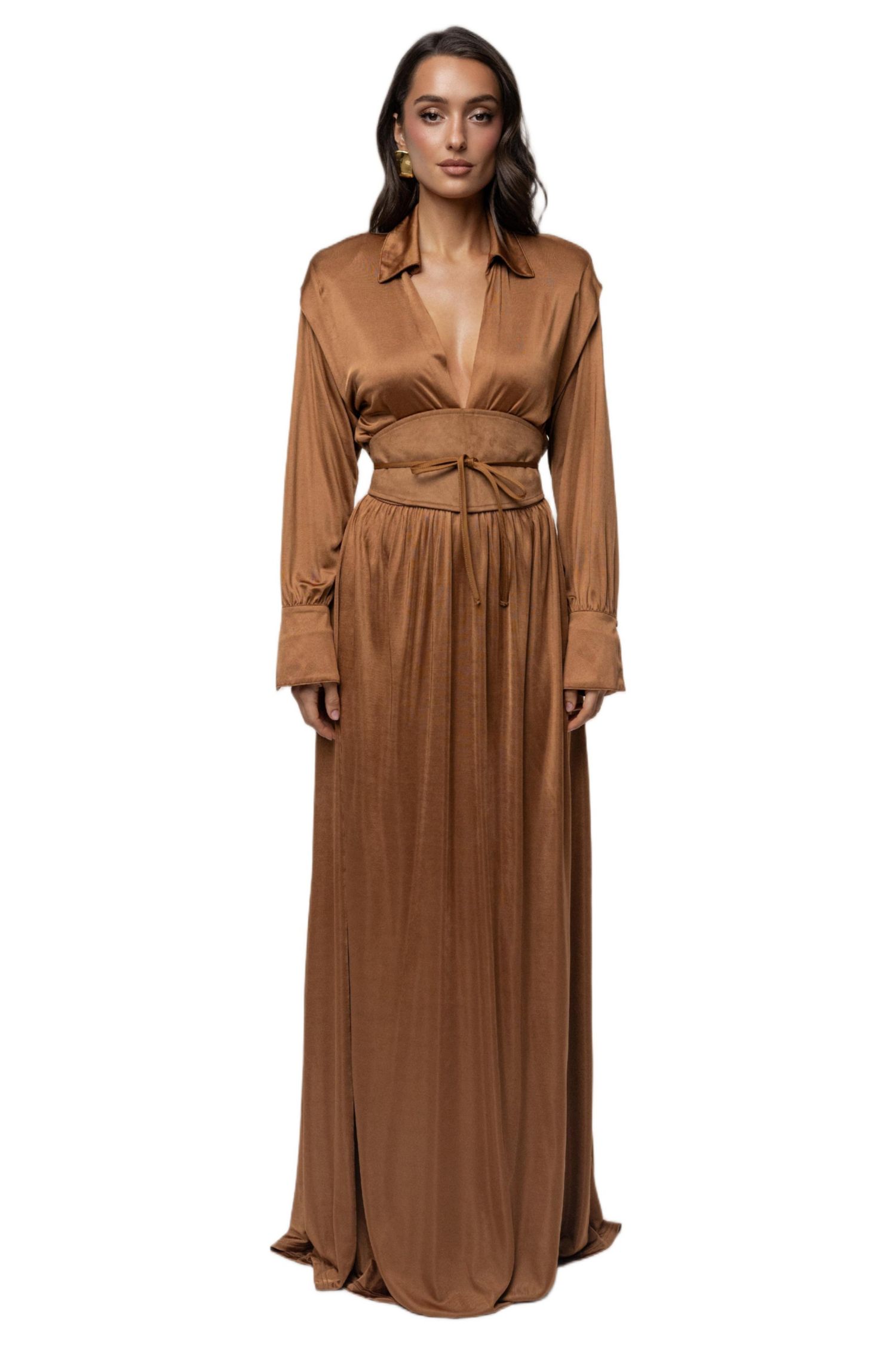 Women's High Line Collar Maxi Dress