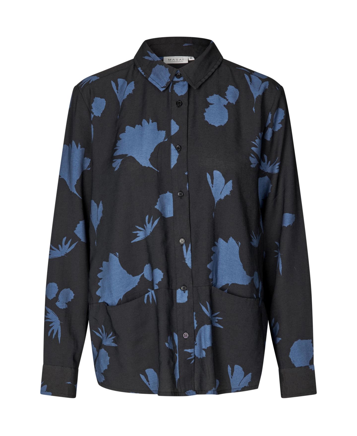 Женская рубашка Masai Copenhagen Inanne Long Sleeve Printed, цвет: Серый синий — фото 6