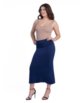 Petite Comfortable Fold Over Maxi Skirt