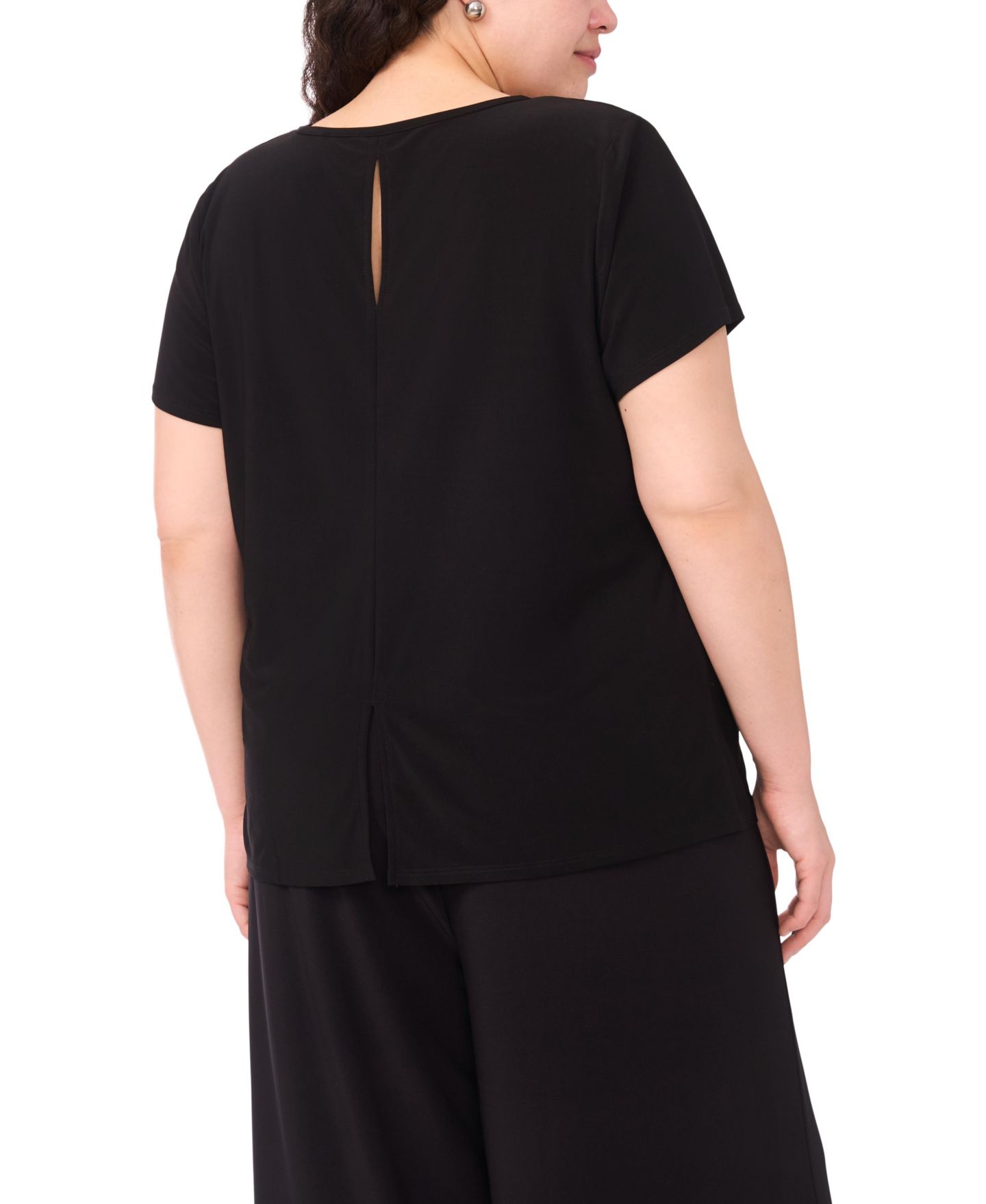 Женская футболка Vince Camuto Plus Size Short-Sleeve T-Shirt, цвет: Насыщенный чёрный — фото 3