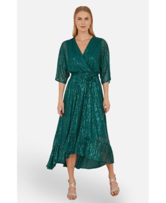 Women's Sequin Kimono Wrap Dress