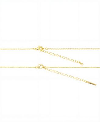 Gold Plated "Mom" and Double Heart Necklace Set