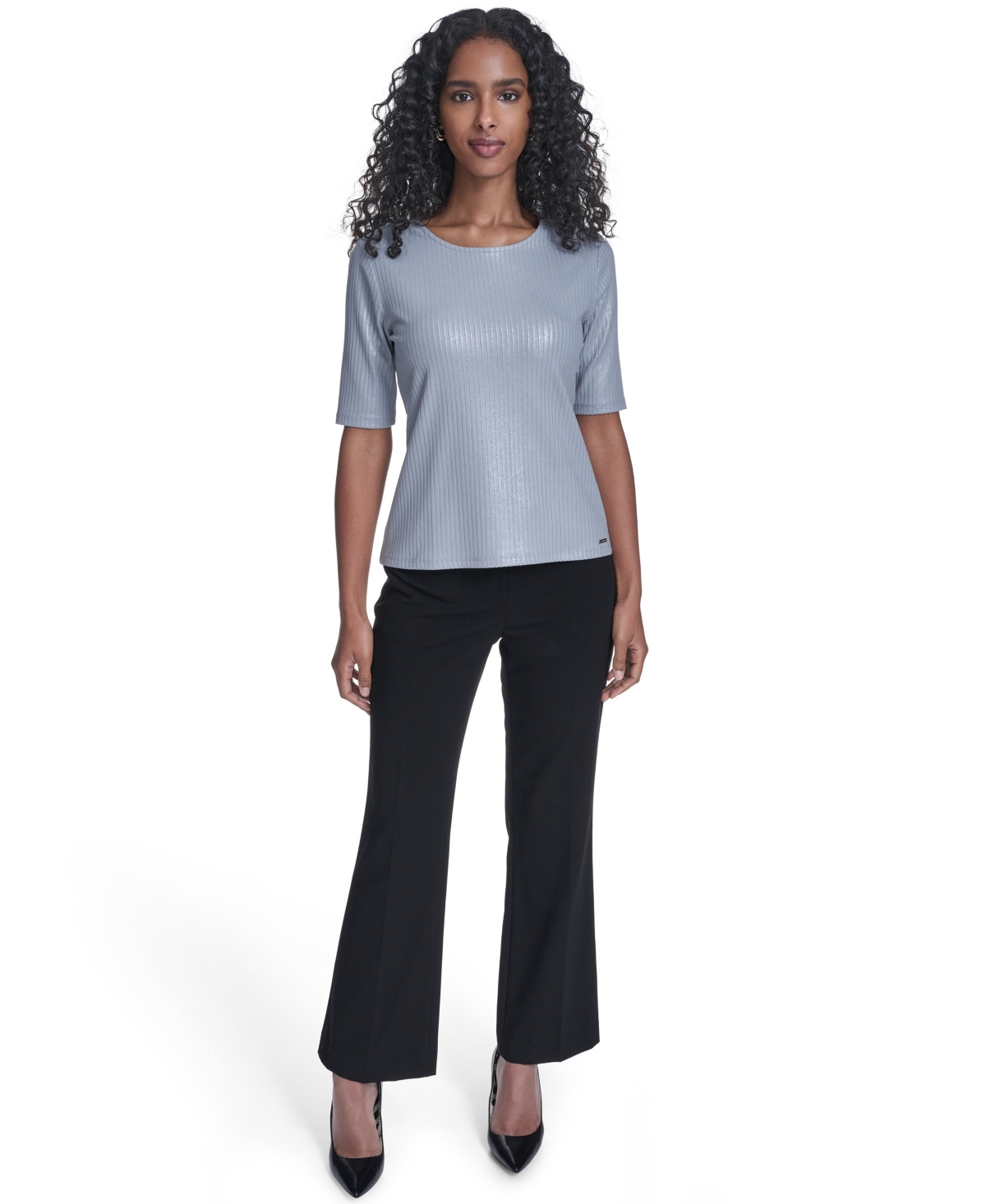 Calvin Klein Women's Short-Sleeve Striped Top