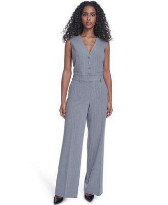 Women's Pinstripe Mid-Rise Pants